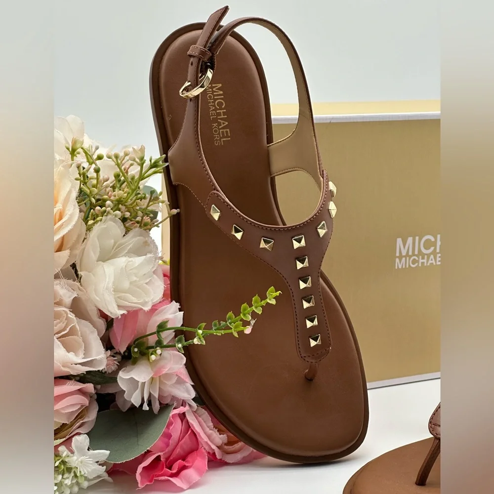 Michael Kors Studded T-Strap Sandals Size 7.5